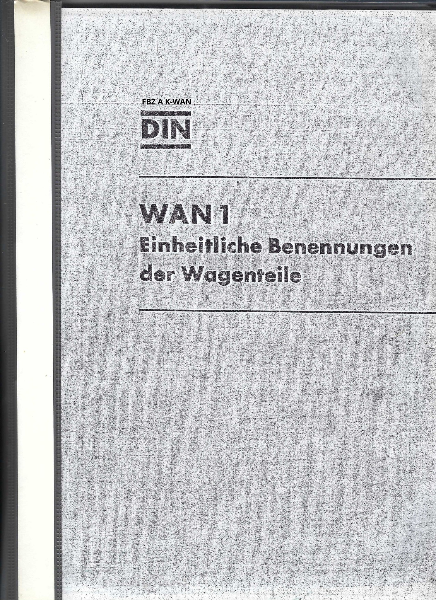 WAN 1 - Einheitliche Benennungen der Wagenteile