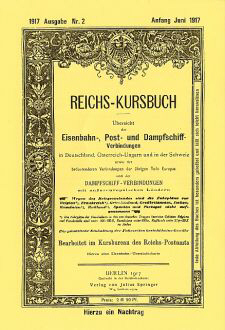 Reichs-Kursbuch 1917 - Ausgabe 2 vom 1.Juli