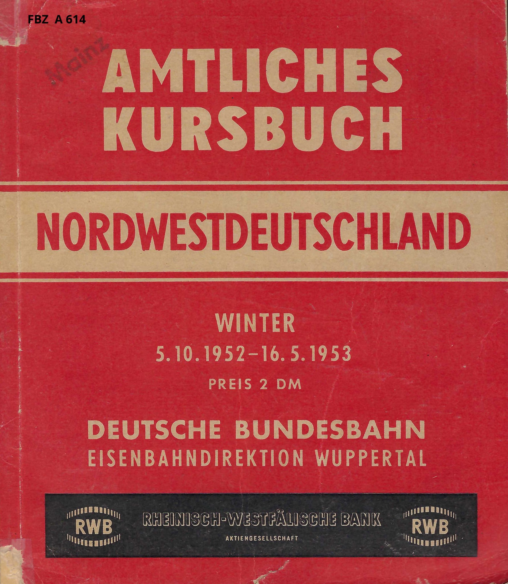 Amtliches Kursbuch - Nordwestdeutschland 