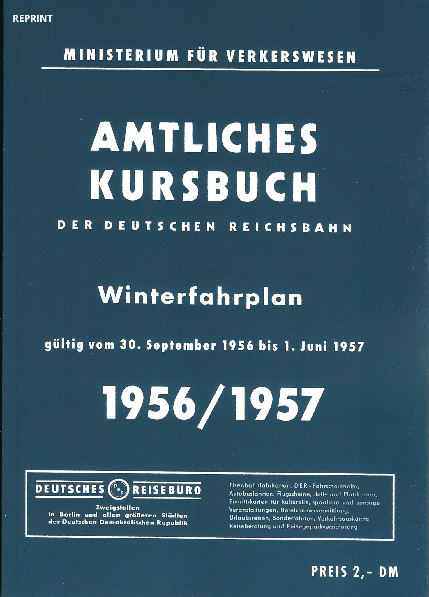 Kursbuch der Deutschen Reichsbahn - Winterfahrplan 1956/1957