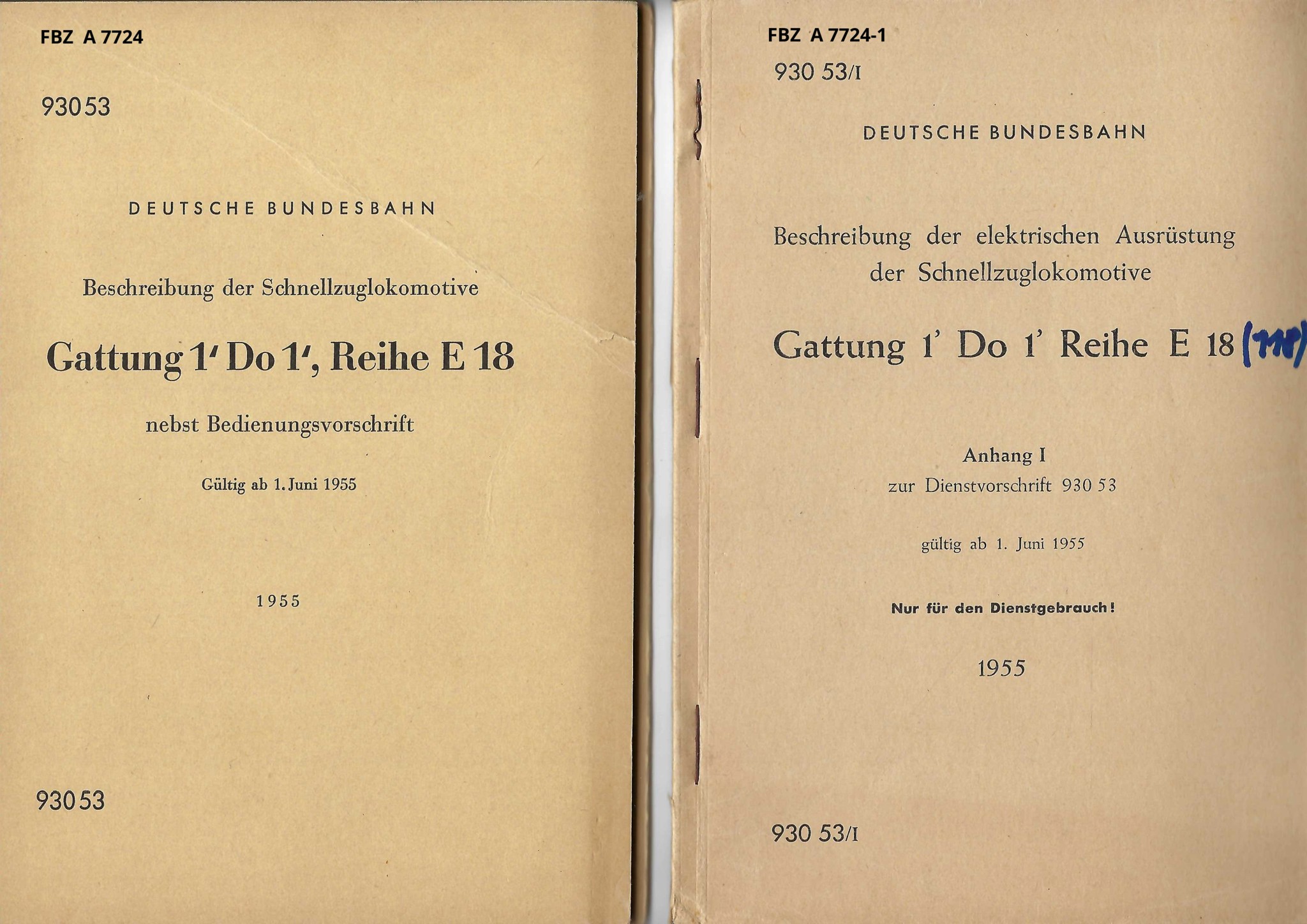 Beschreibung der Schnellzuglokomotive Gattung 1´ Do 1´ Reihe E 18