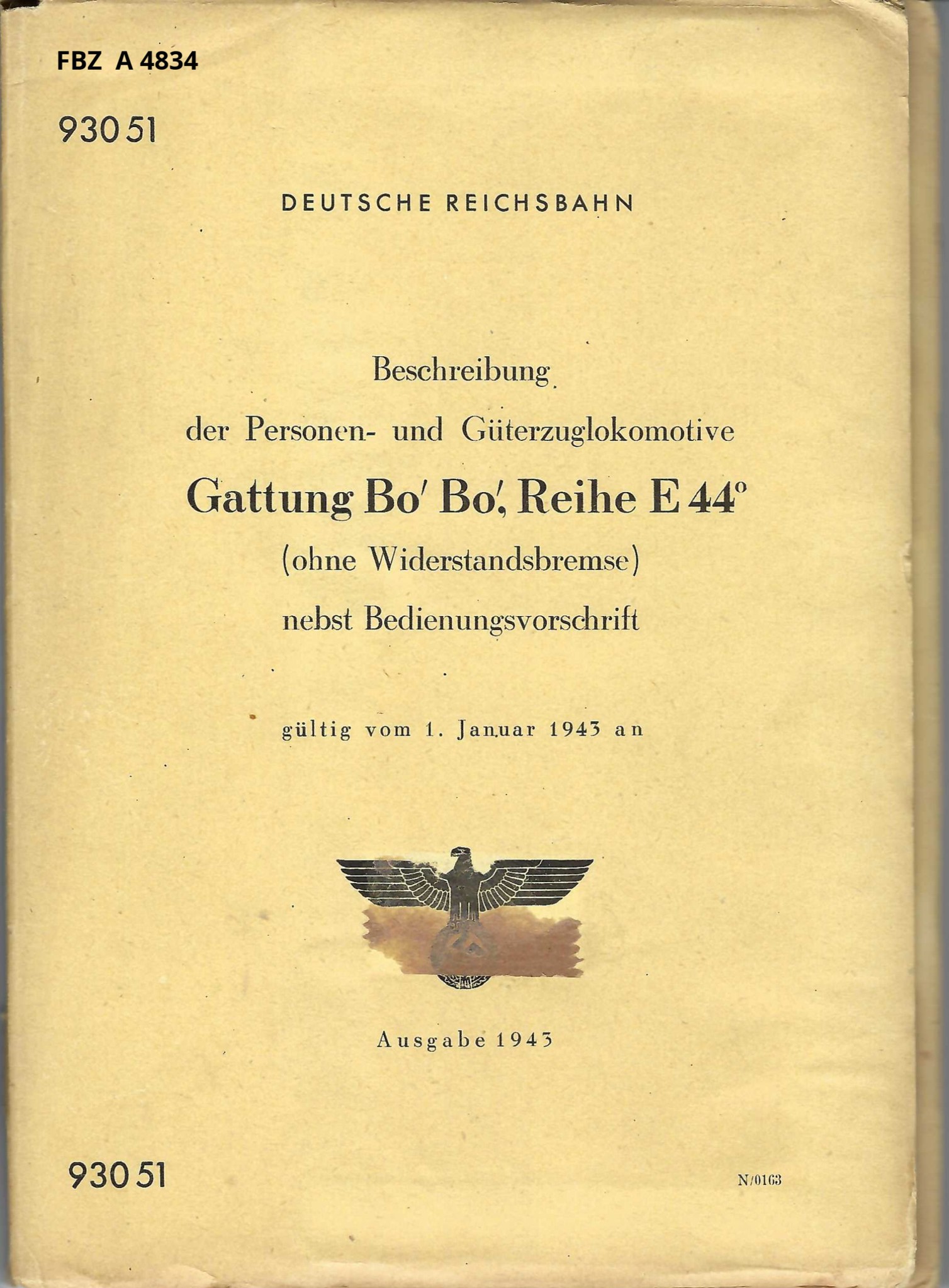 Beschreibung der Personen- und Güterzuglokomotive Gattung Bo´ Bo´ Reihe E 44.0