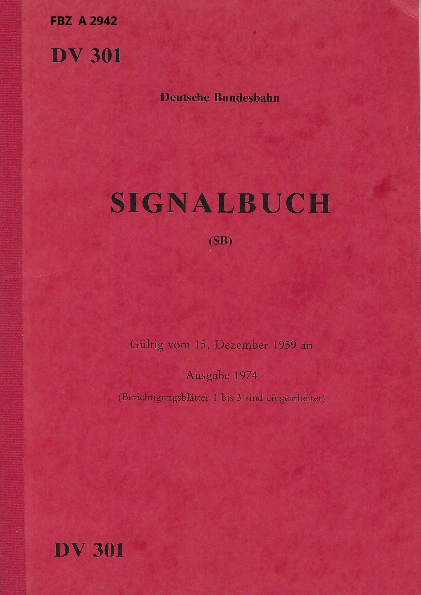 Signalbuch (SB) DV 301 Ausgabe 1974