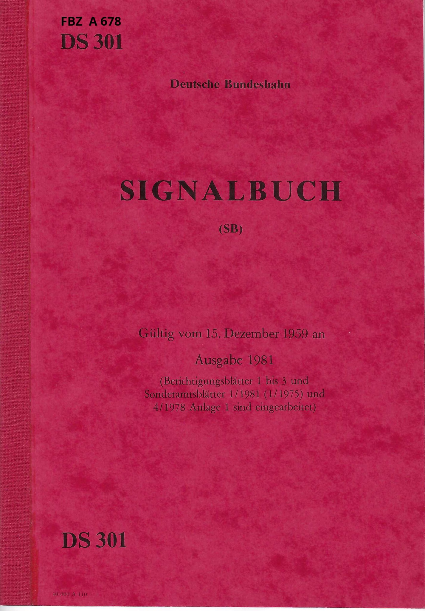 Signalbuch (SB) DS 301 Ausgabe 1981