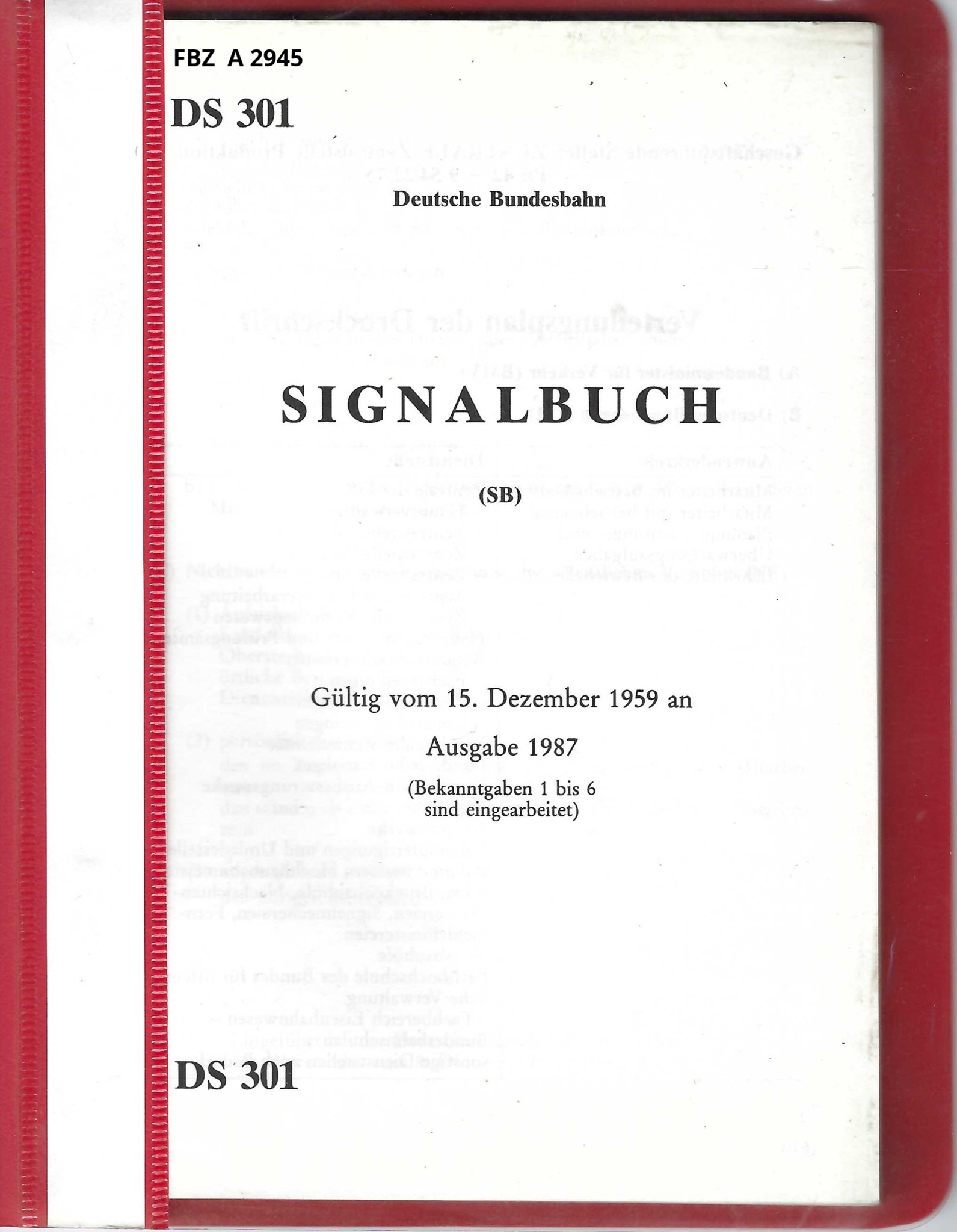 Signalbuch (SB) DS 301 Ausgabe 1987