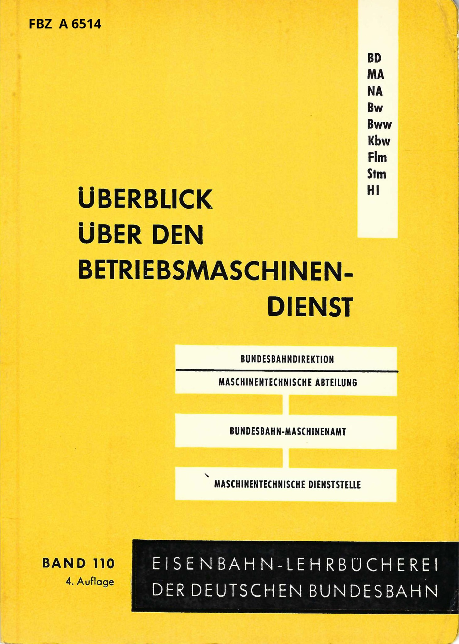 Überblick über den Betriebsmaschinendienst - Band 110