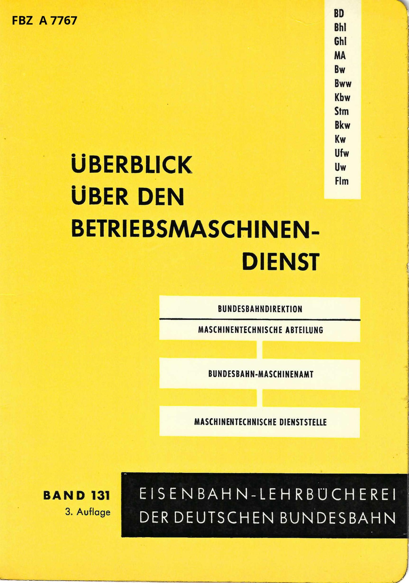 Überblick über den Betriebsmaschinendienst - Band 131