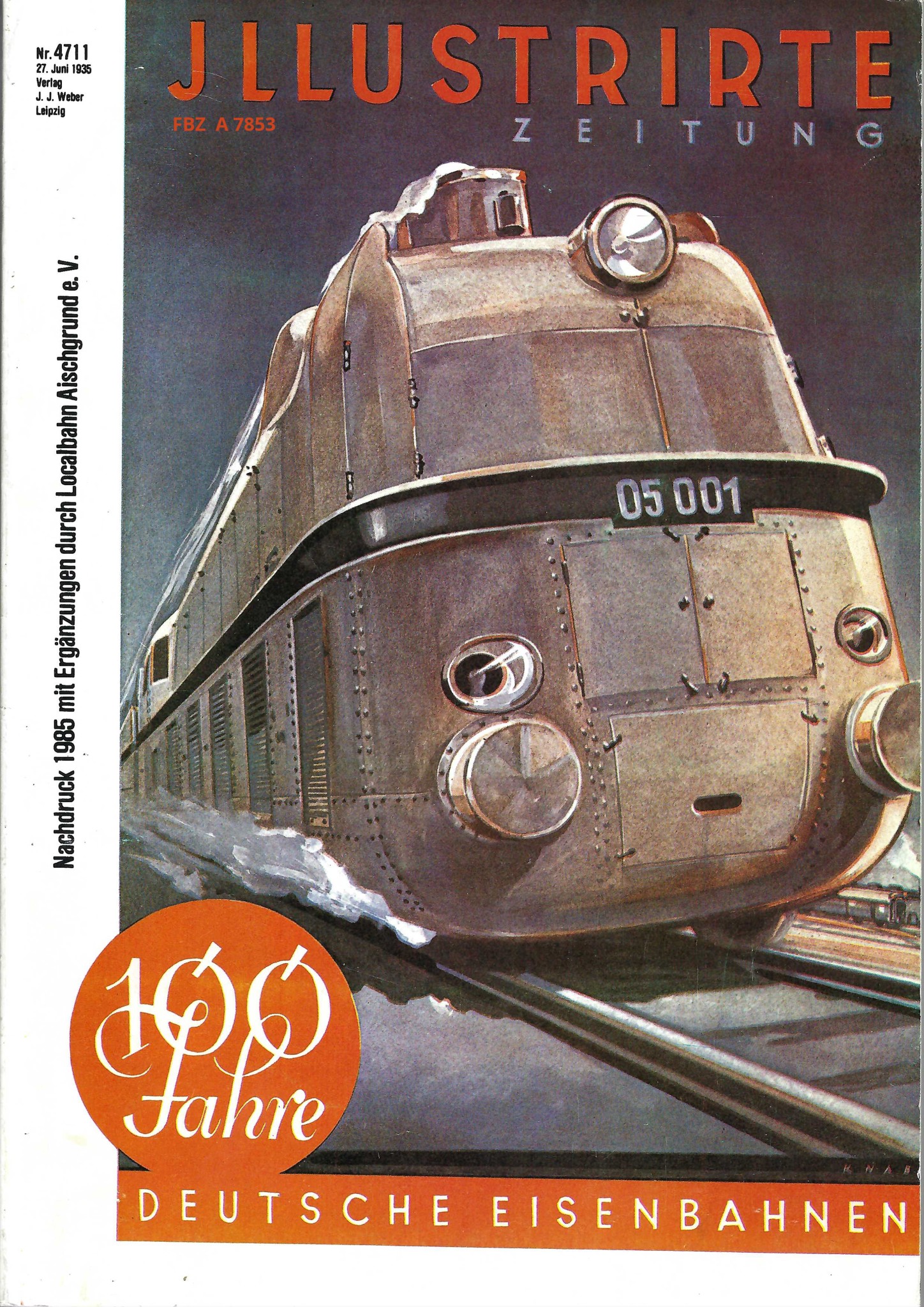 100 Jahre Deutsche Eisenbahnen - Illustrierte Zeitung Nr. 4711 v. 27.Juni 1935