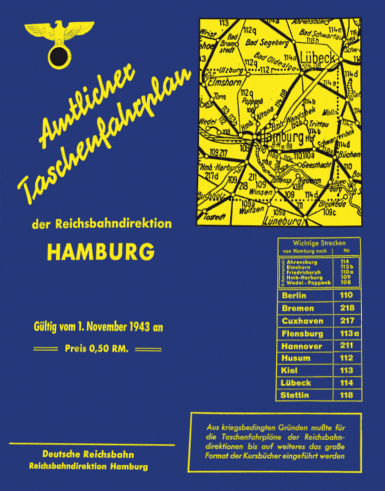Amtlicher Taschenfahrplan Hamburg 1943